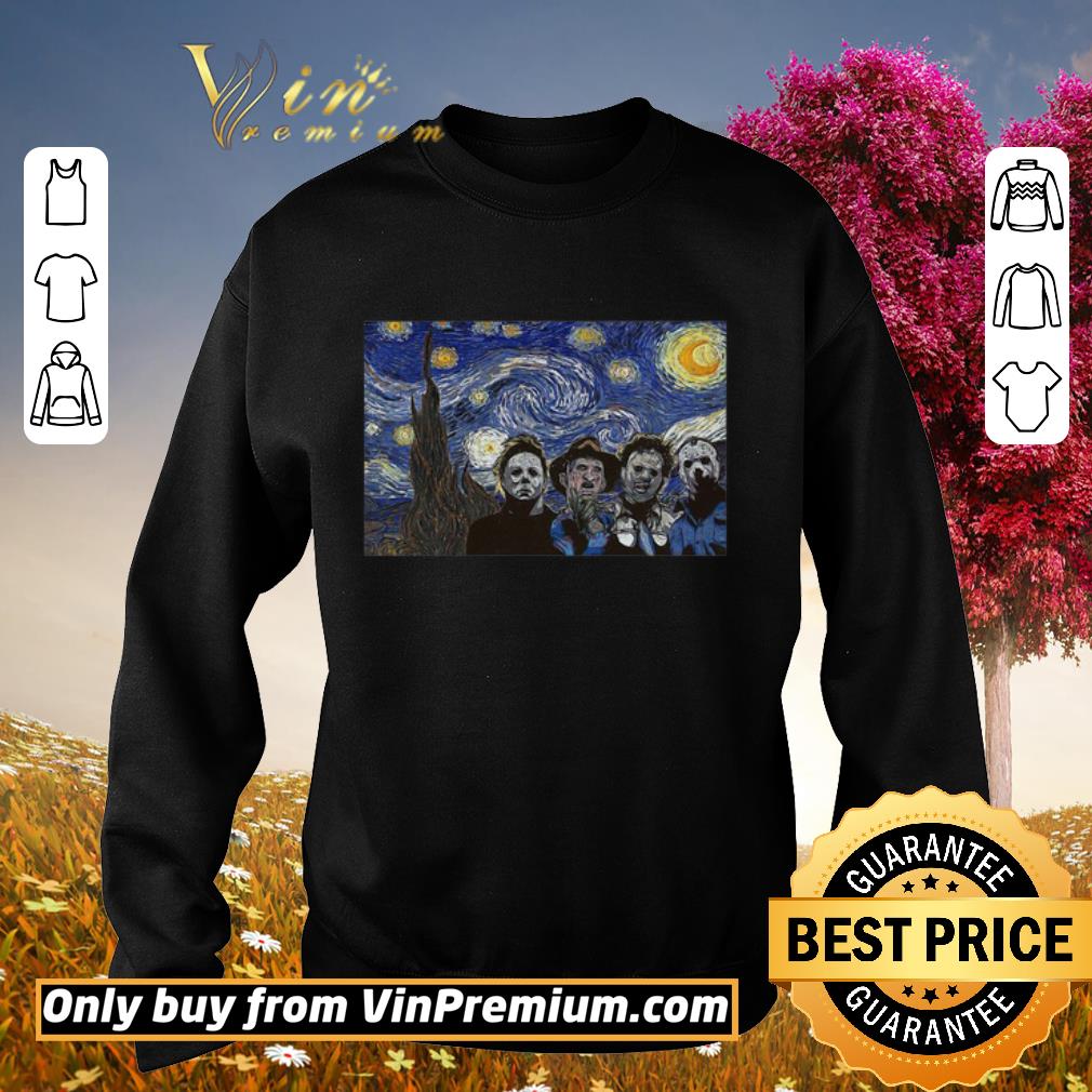 Nice Horror Characters Starry Night shirt 2 Nice Horror Characters Starry Night shirt