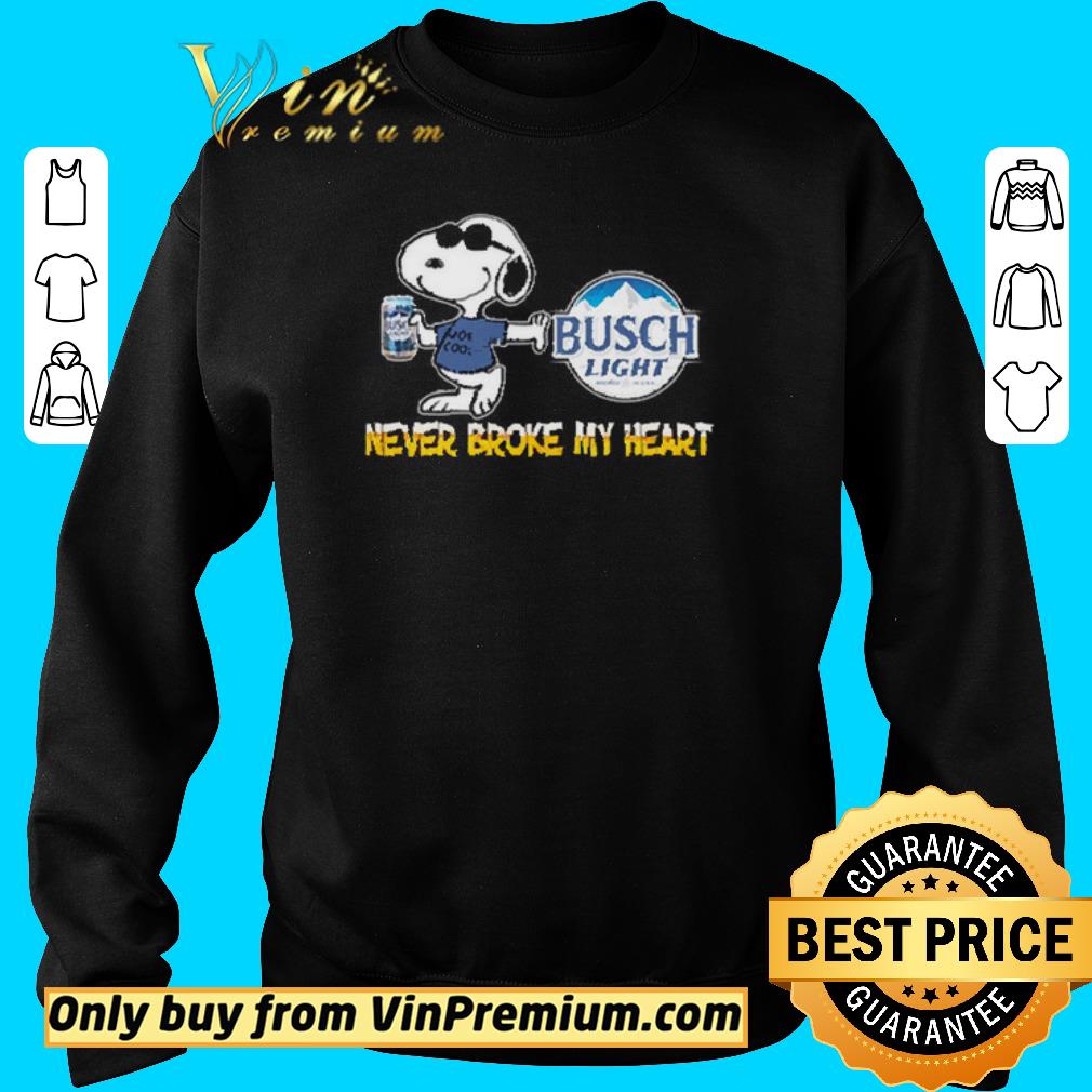 Funny Snoopy Busch light never broke my heart shirt 2 Funny Snoopy Busch light never broke my heart shirt
