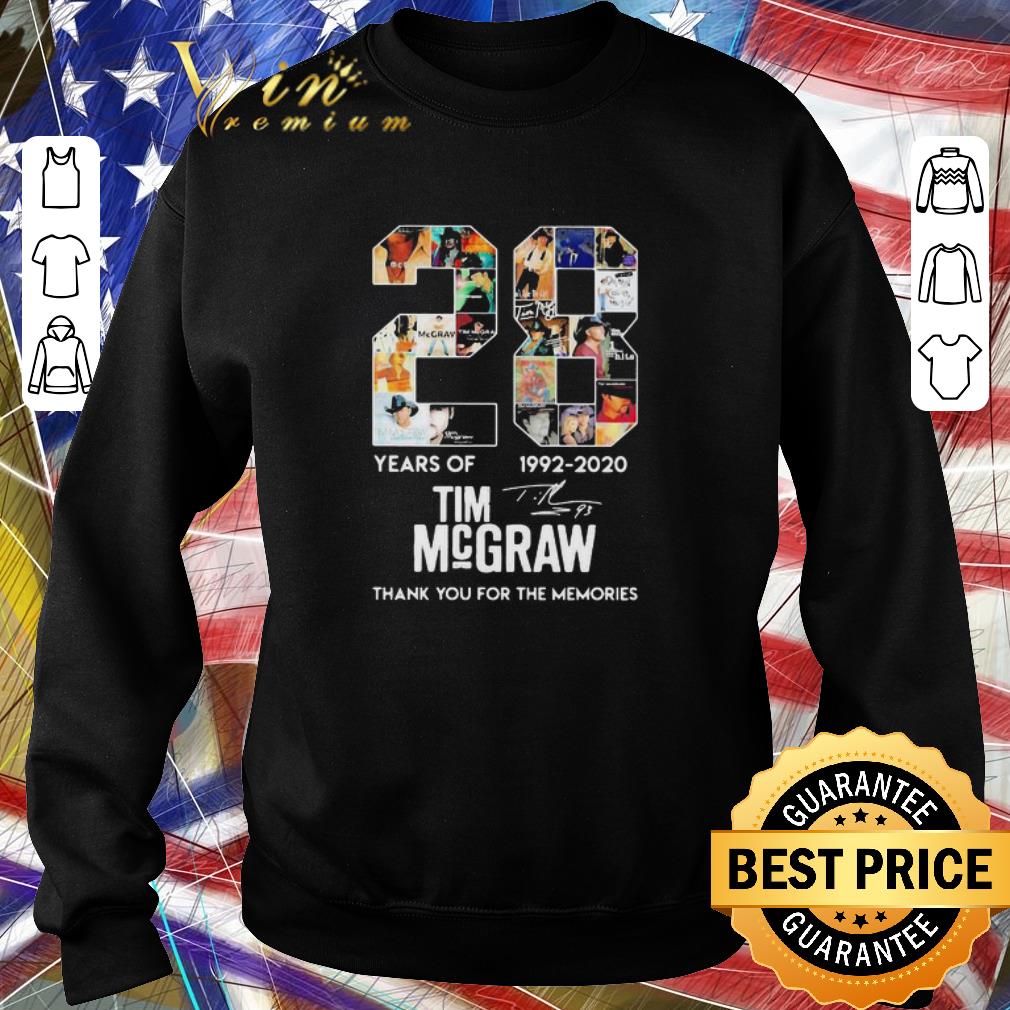 Funny 28 years of 1992 2020 Tim McGraw thank you for the memories signature shirt 2 Funny 28 years of 1992 2020 Tim McGraw thank you for the memories signature shirt
