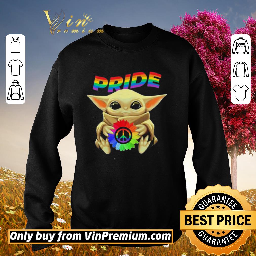 Nice Baby Yoda hug LGBT Pride Hippie shirt 2 Nice Baby Yoda hug LGBT Pride Hippie shirt