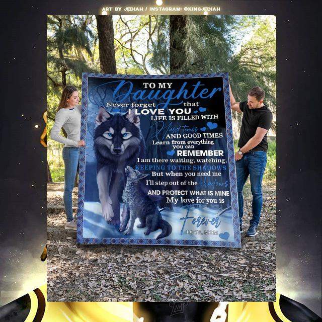 Wolves mother's day love mom to my daughter i love you quilt blanket 3 Wolves mother's day love mom to my daughter i love you quilt blanket