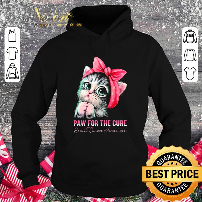Premium Kitten Cat Paw For The Cure Breast Cancer Awareness shirt 3 Premium Kitten Cat Paw For The Cure Breast Cancer Awareness shirt