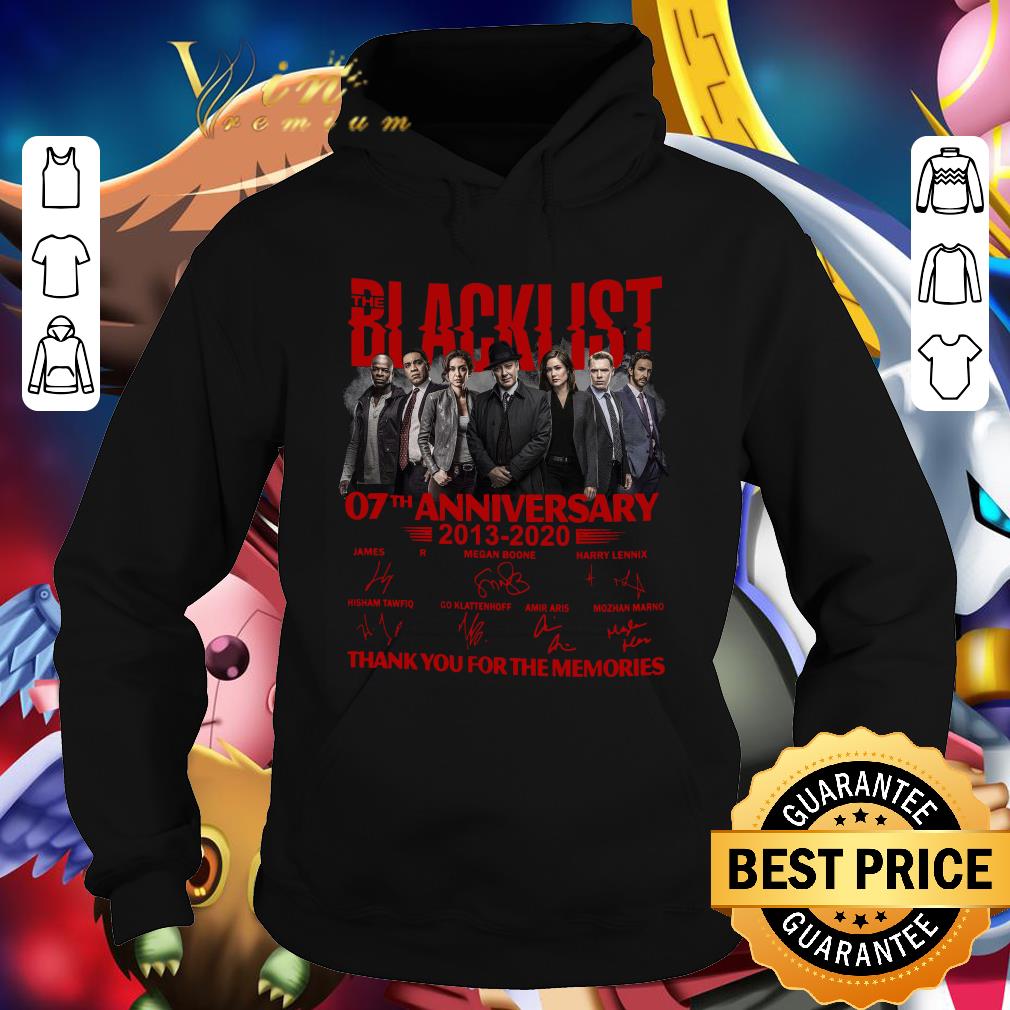Original Thank You The Blacklist 07th anniversary 2013-2020 Signatures shirt 2 Original Thank You The Blacklist 07th anniversary 2013-2020 Signatures shirt