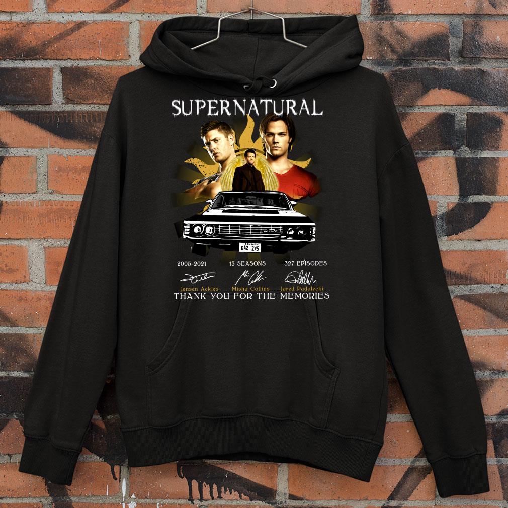 Best Supernatural 2005-2021 15 seasons 327 episodes signed thank you for the memories shirt 2 Supernatural 2005-2021 15 seasons 327 episodes signed thank you for the memories shirt