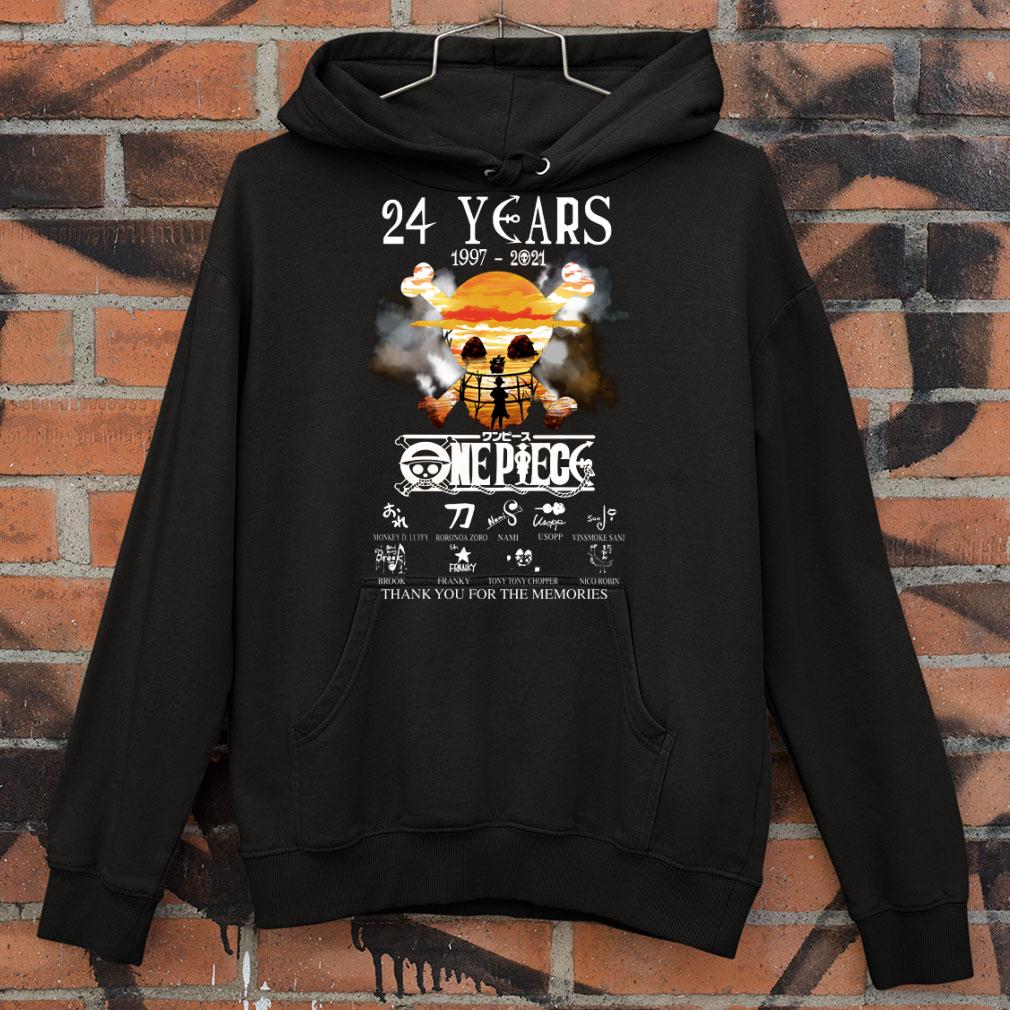 Original Monkey D. Luffy One Piece 24 years of 1997-2021 thank you for the memories shirt 2 Monkey D. Luffy One Piece 24 years of 1997-2021 thank you for the memories shirt