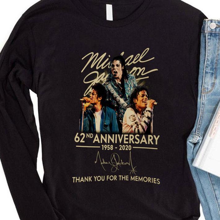 Hot Michael Jackson 62nd anniversary 1958-2020 signature thank you for the memories shirt 2 Michael Jackson 62nd anniversary 1958-2020 signature thank you for the memories shirt