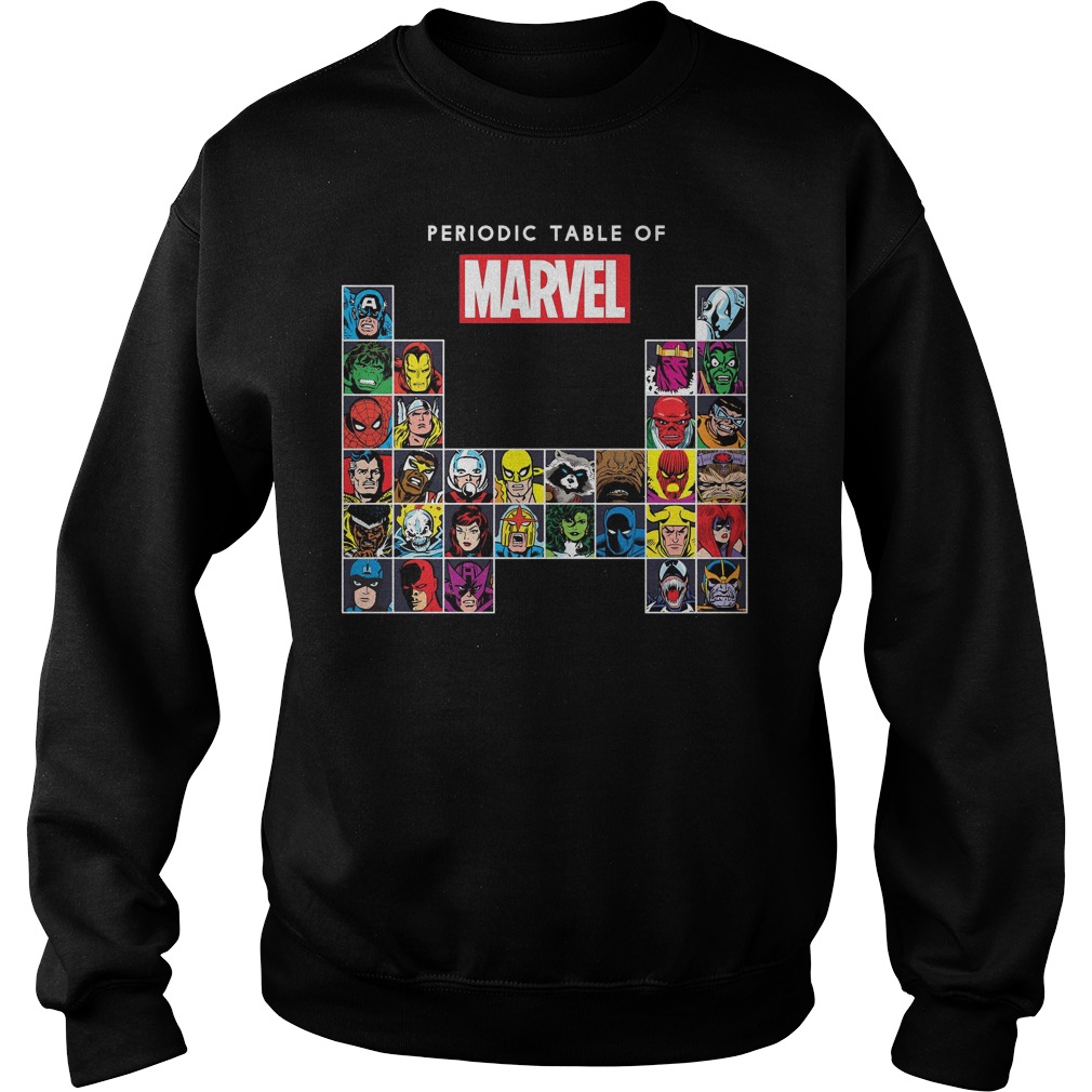 Marvel Periodic Table Of Heroes Villains Retro Shirt 3 Marvel Periodic Table Of Heroes Villains Retro Sweater