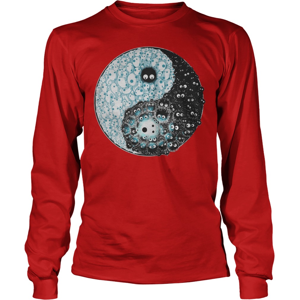 Studio Ghibli Kodama And Susuwatari Soot Sprites Yin Yang Shirt 4 Studio Ghibli Kodama And Susuwatari Soot Sprites Yin Yang Longsleeve