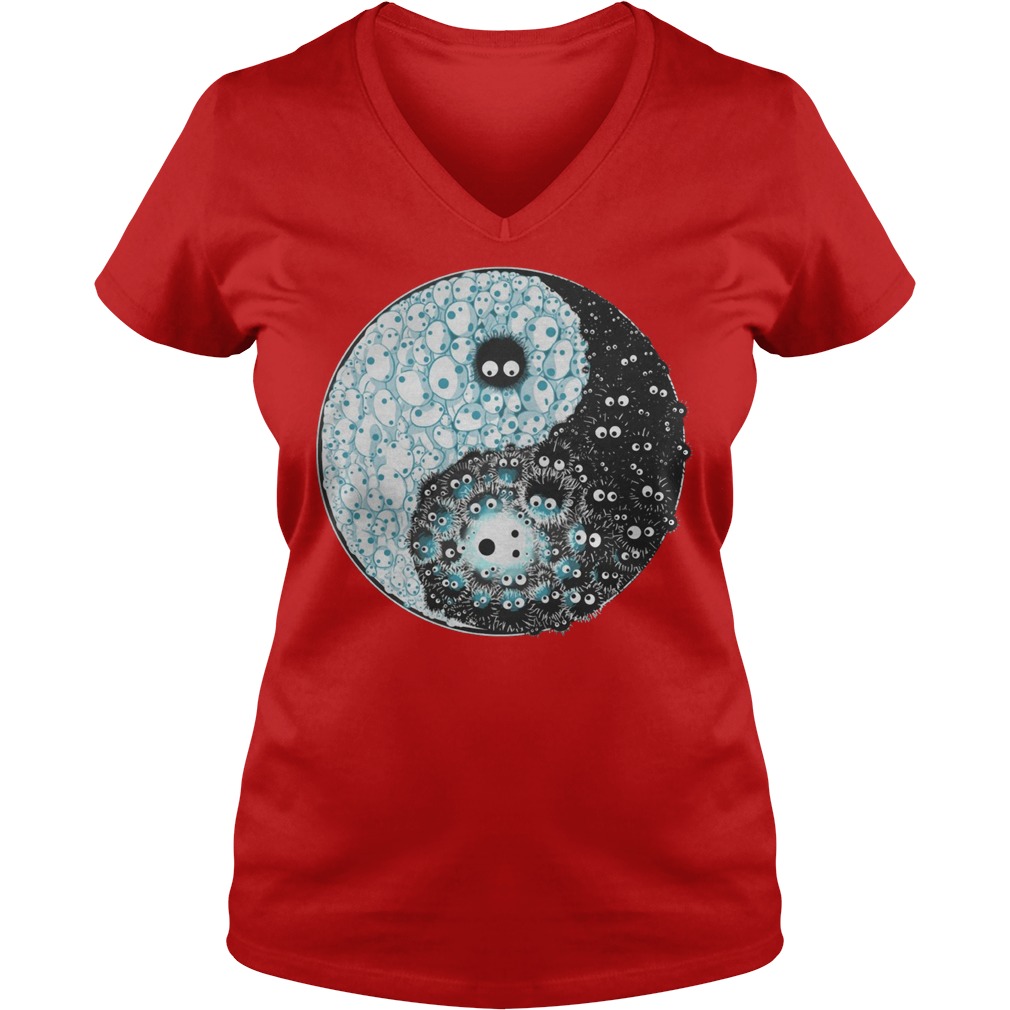 Studio Ghibli Kodama And Susuwatari Soot Sprites Yin Yang Shirt 5 Studio Ghibli Kodama And Susuwatari Soot Sprites Yin Yang V Neck