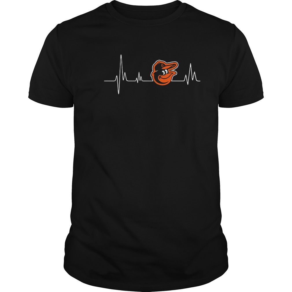Baltimore Orioles Heartbeat T-Shirt 8 Baltimore Orioles Heartbeat T-Shirt Guys Tee