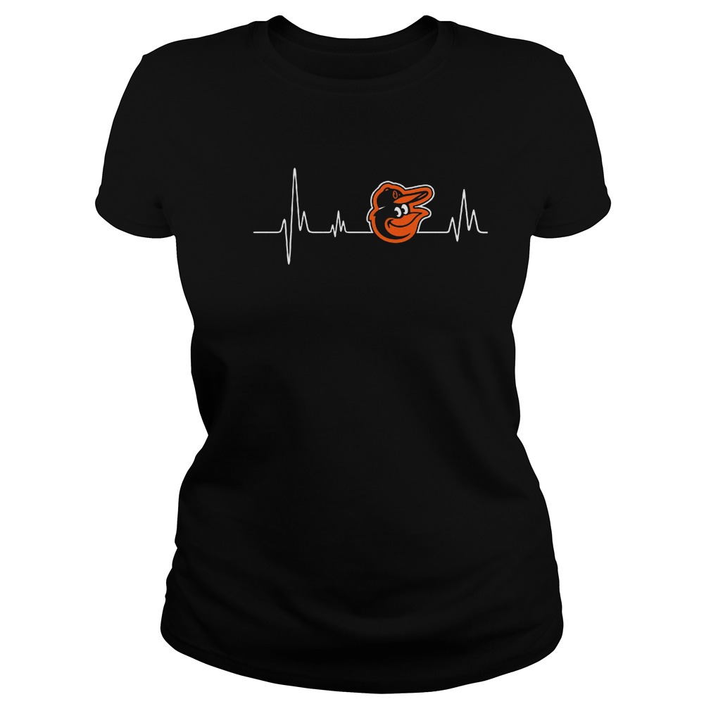 Baltimore Orioles Heartbeat T-Shirt 7 Baltimore Orioles Heartbeat T-Shirt Ladies Tee