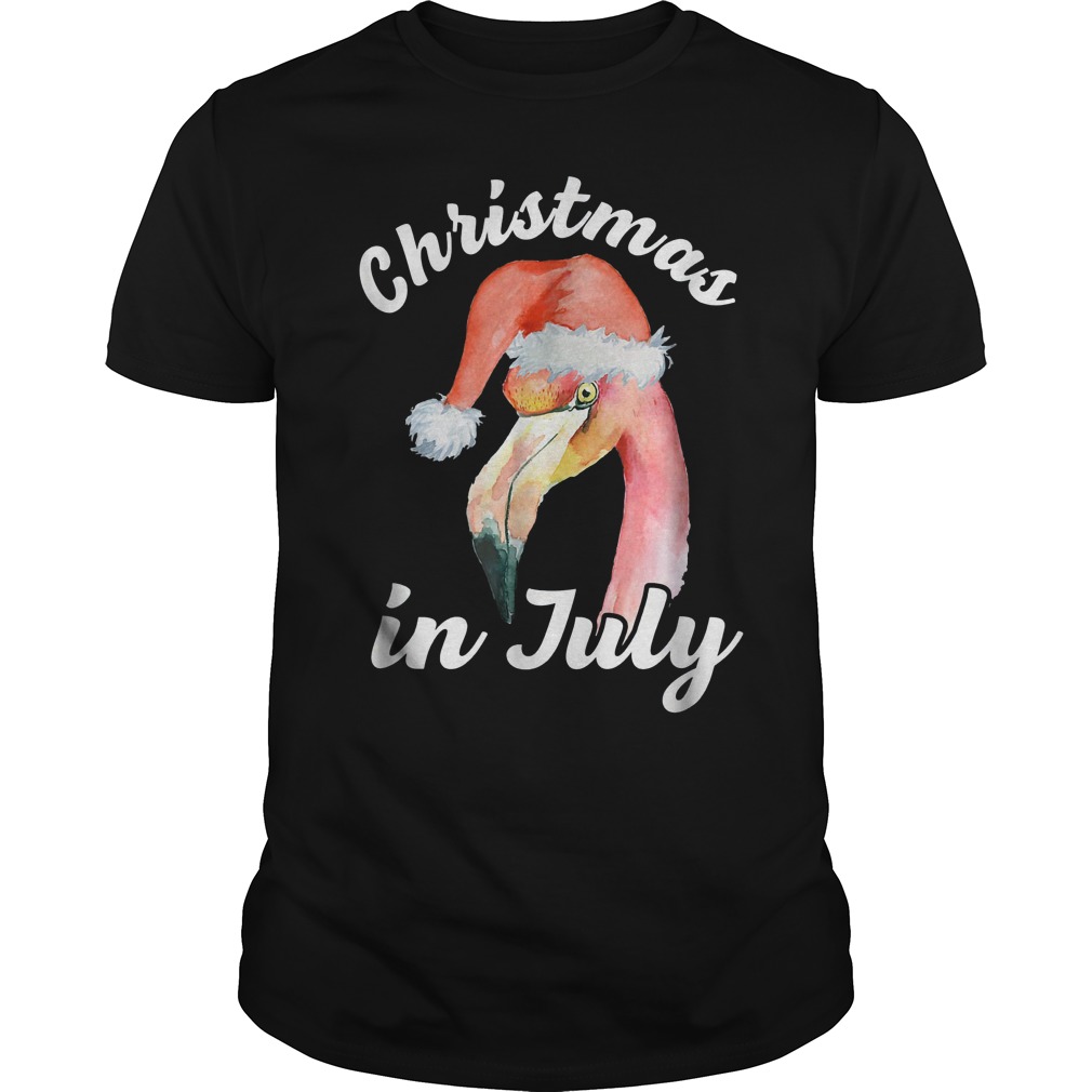 Flamingo Christmas In July T-Shirt 8 Flamingo Christmas In July T-Shirt Guys Tee