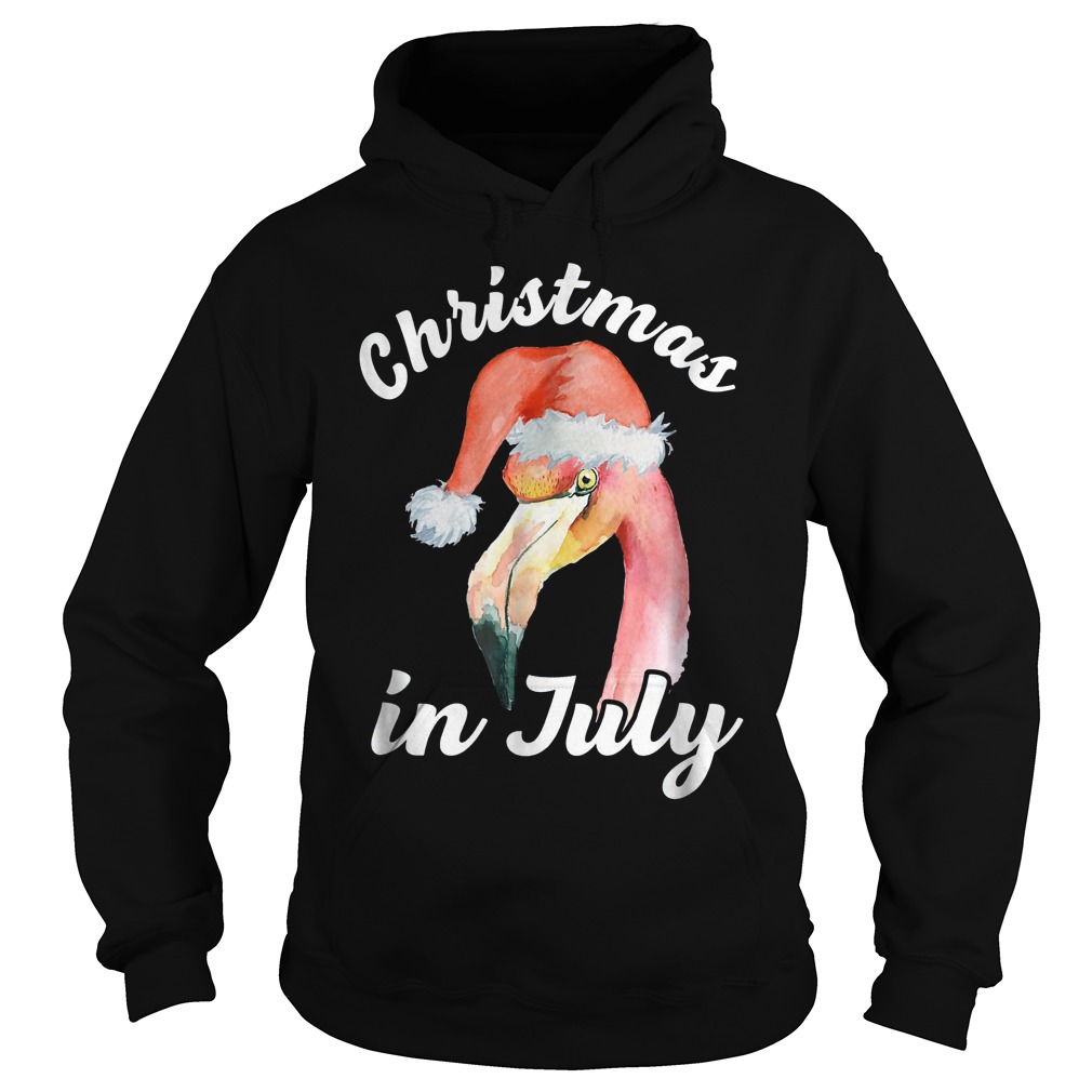 Flamingo Christmas In July T-Shirt 2 Flamingo Christmas In July T-Shirt Hoodie