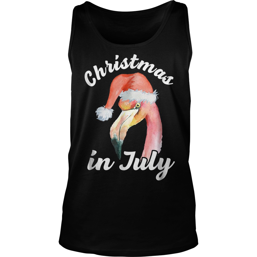 Flamingo Christmas In July T-Shirt 5 Flamingo Christmas In July T-Shirt Unisex Tank Top