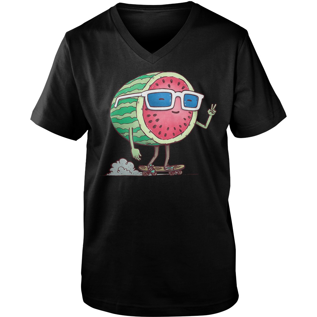 Watermelon Skater T-Shirt 6 Watermelon Skater T-Shirt Guys V-Neck