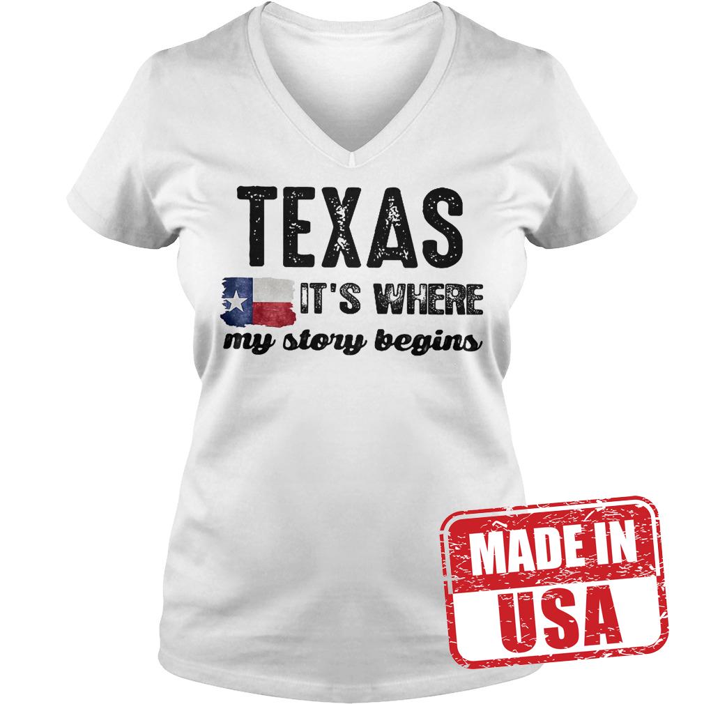 Best Price Texas It's Where My Story Begins Shirt 4 Best Price Texas It's Where My Story Begins Shirt Ladies V-Neck