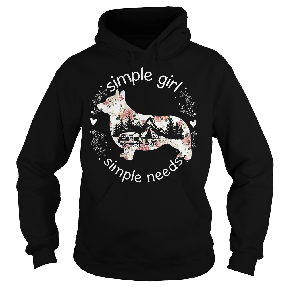 Welsh Corgi and Camping Simple girl simple needs shirt 2 Premium Hoodie
