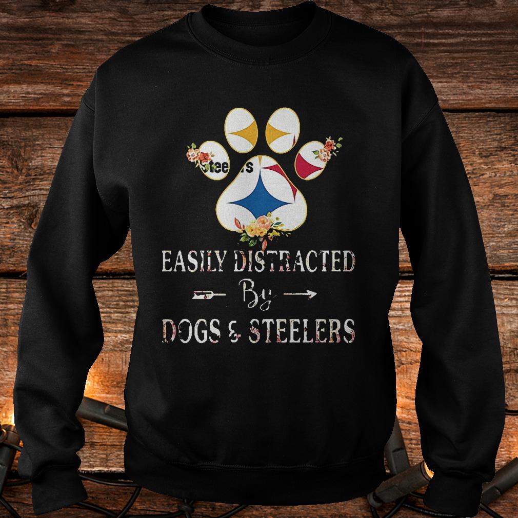 Premium Paw bear easily distracted by dogs and Steelers Shirt 3 Premium Paw bear easily distracted by dogs and Steelers Shirt Sweatshirt Unisex