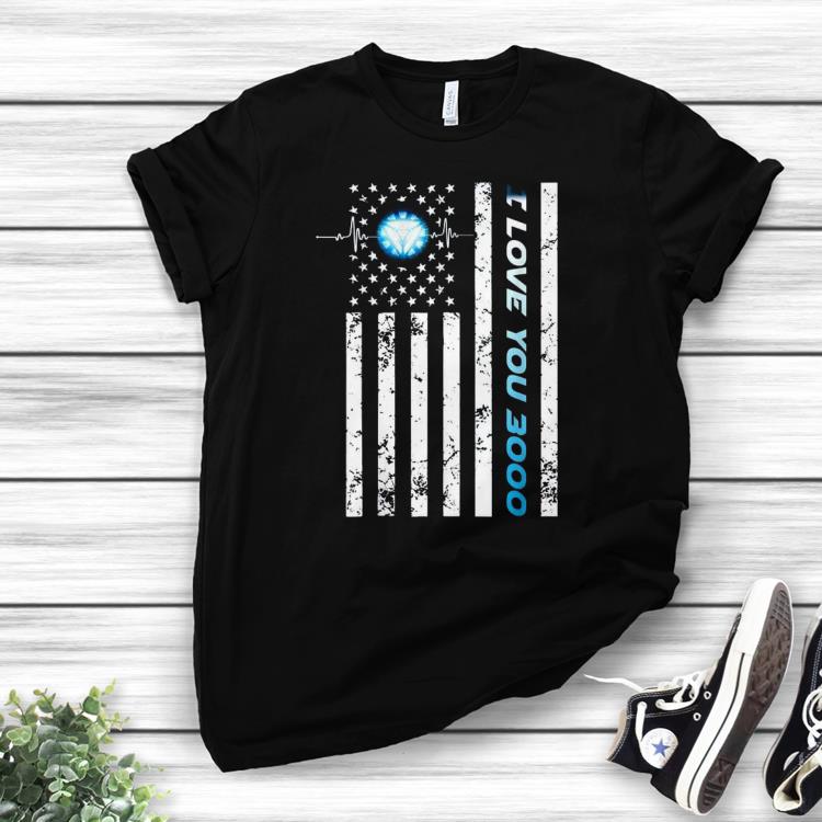 Awesome Love You 3000 Arc Reactor American Flag shirt