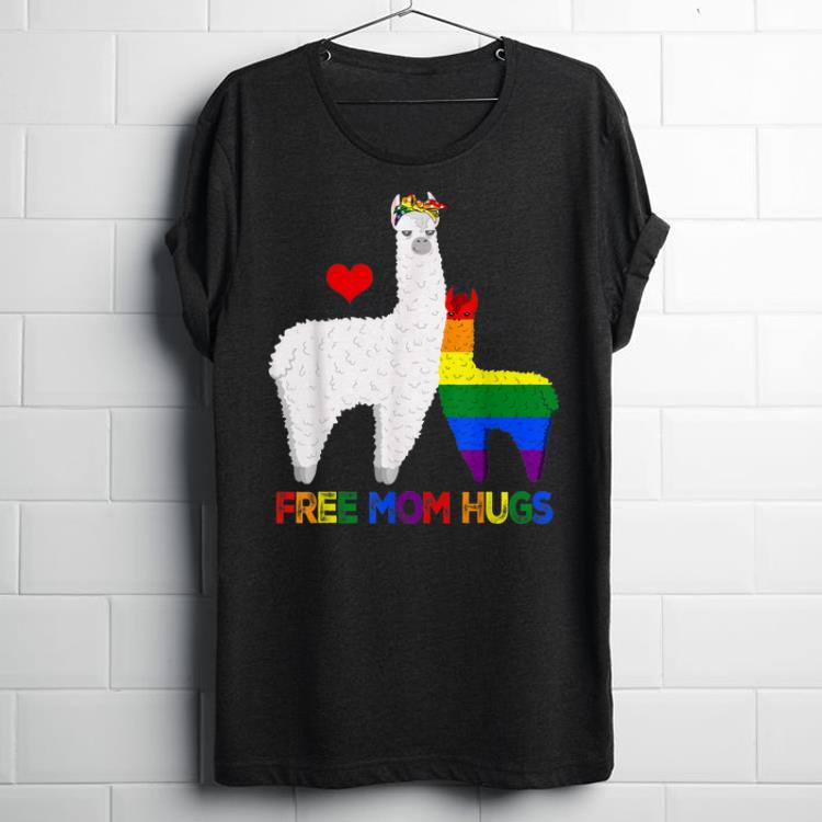 Free Mom Hugs - LGBT Mama Llama Rainbows Gift shirt