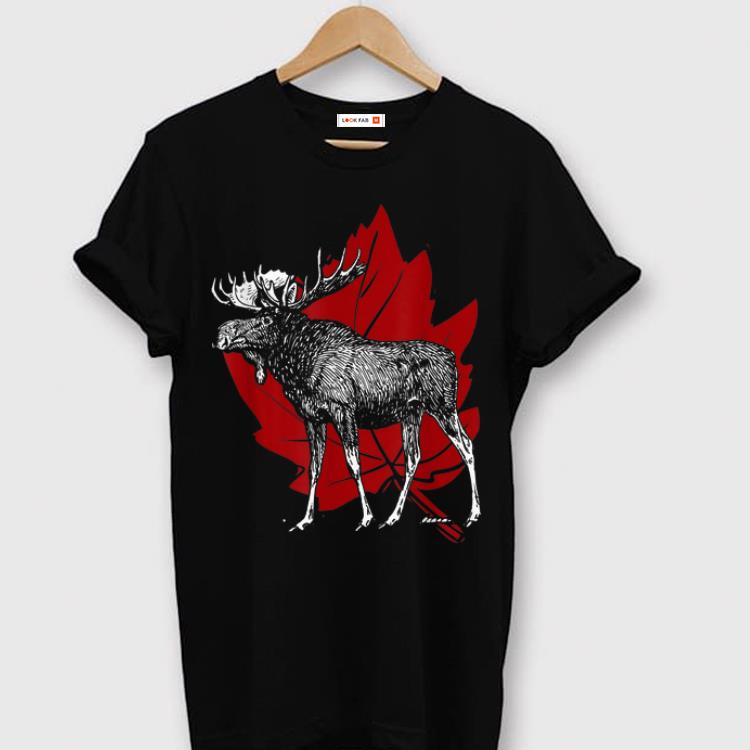 Hot Canada Moose Tee Maple Leaf Canadian shirt
