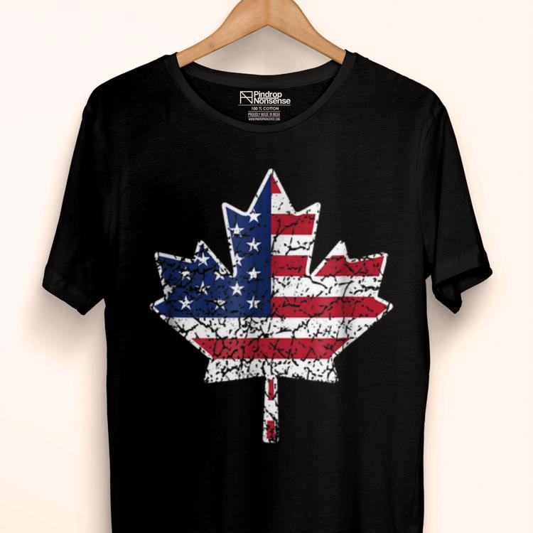 Hot Canadian American Flag - Canada And Us Flag shirt