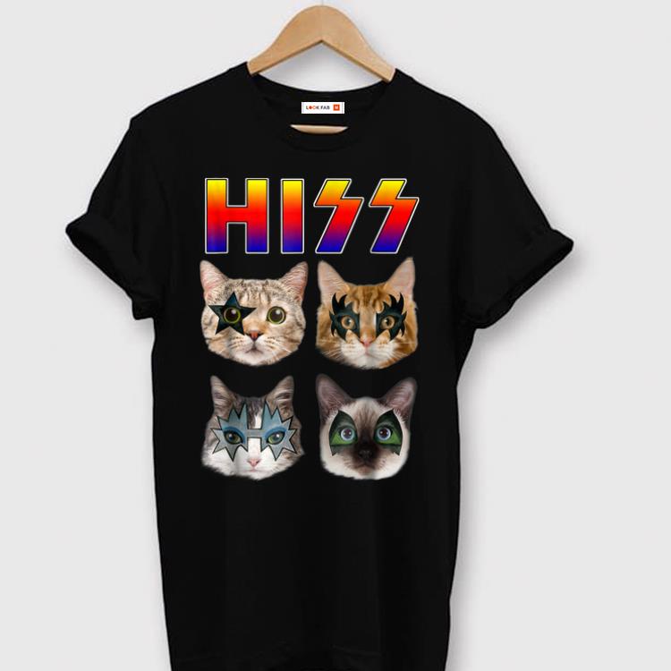 Hot Hiss Cats Kittens Rock Rockin Gift Tee Pun shirt