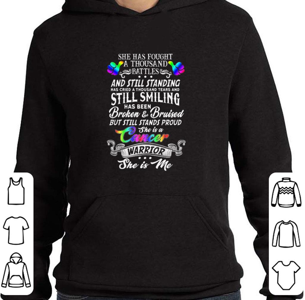 Hot LGBT She has fought a thousand battles Breast Cancer Warrior shirt