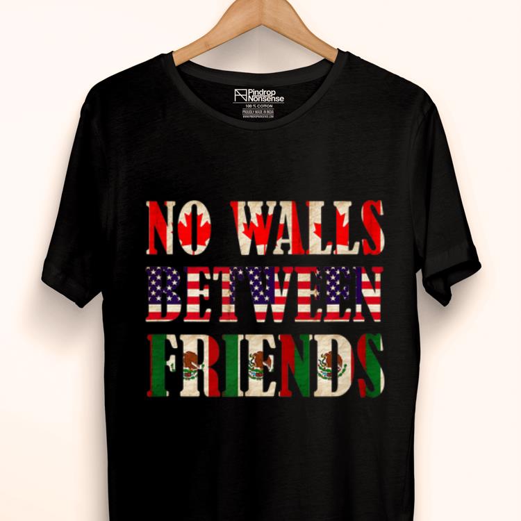 Hot Wall Protest No Walls Mexican American Canadian Flag shirt