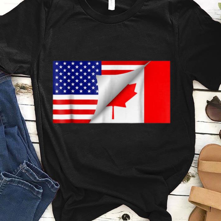 Pretty Half Canadian Half American Flag shirt Pretty Half Canadian Half American Flag shirt 1