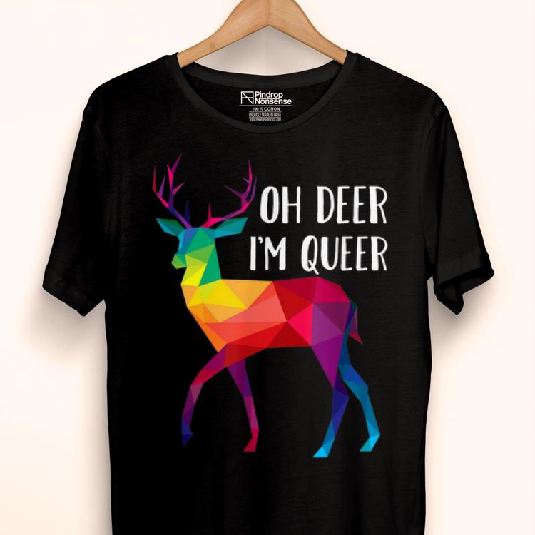 Awesome Oh Deer I'm Queer LGBT Rainbow Deer Gay Pride shirt