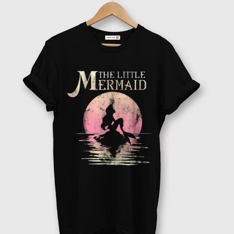 Hot Disney The Little Mermaid Ariel Rock Moon Silhouette shirt