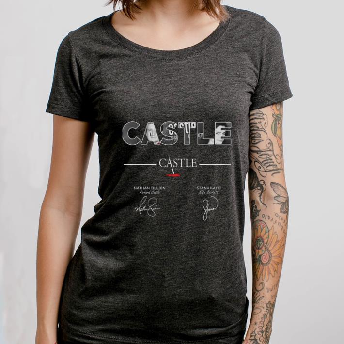Official Castle Nathan Fillion Stana Katic signatures shirt 2 Official Castle Nathan Fillion Stana Katic signatures shirt 3