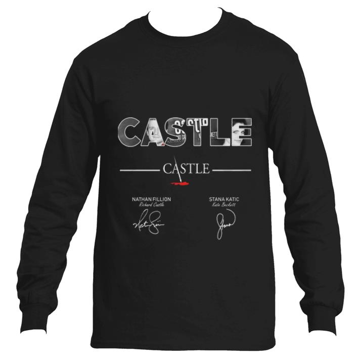 Official Castle Nathan Fillion Stana Katic signatures shirt 5 Official Castle Nathan Fillion Stana Katic signatures shirt