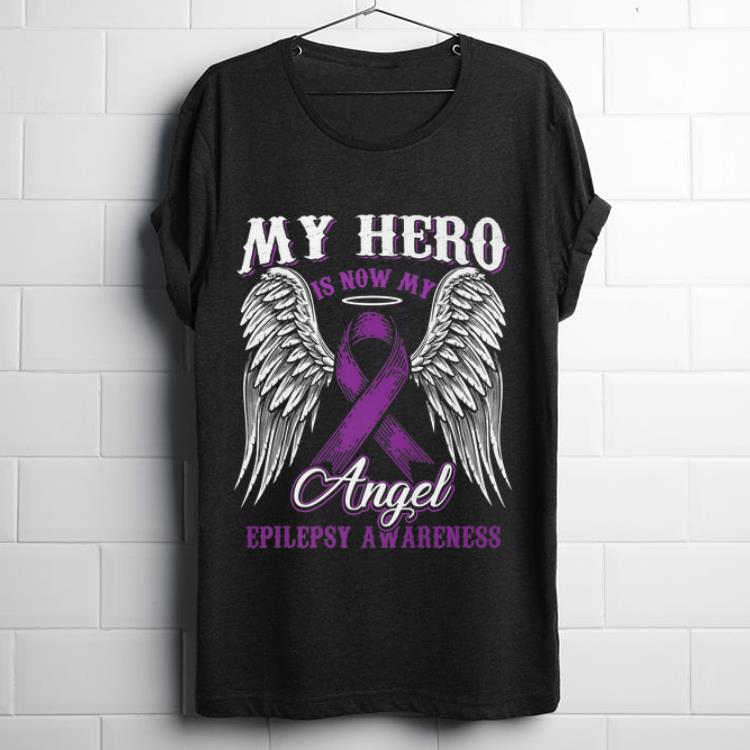 Official My Hero Is Now My Angel Epilepsy Cancer Awareness shirt