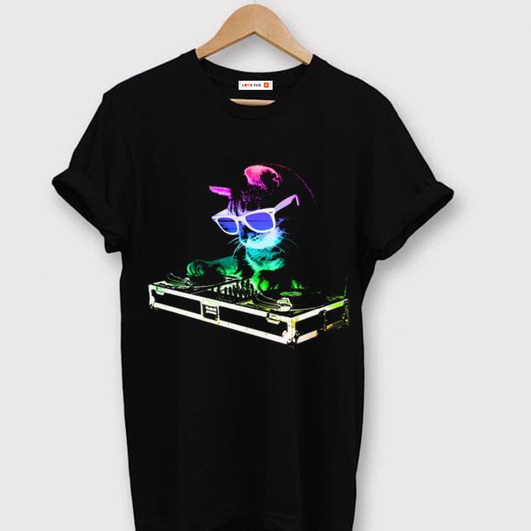 Original House Cat Rainbow DJ Kitten Make Music For The Feeling shirt