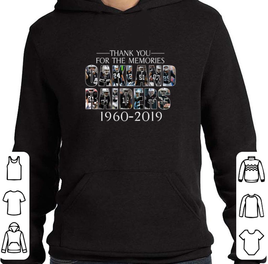 Original Thank you for the memories Oakland Raiders 1960-2019 shirt