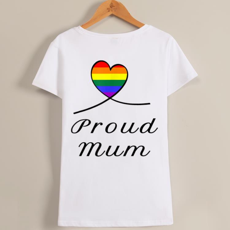 Premium Proud Mum LGBT Gay Pride Month Rainbow Heart Flag shirt
