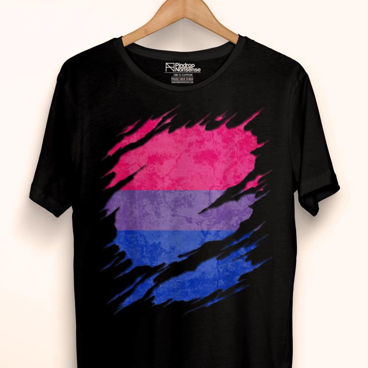 Pretty Bisexual Pride Flag Ripped LGBT Bisexual Inside Me shirt