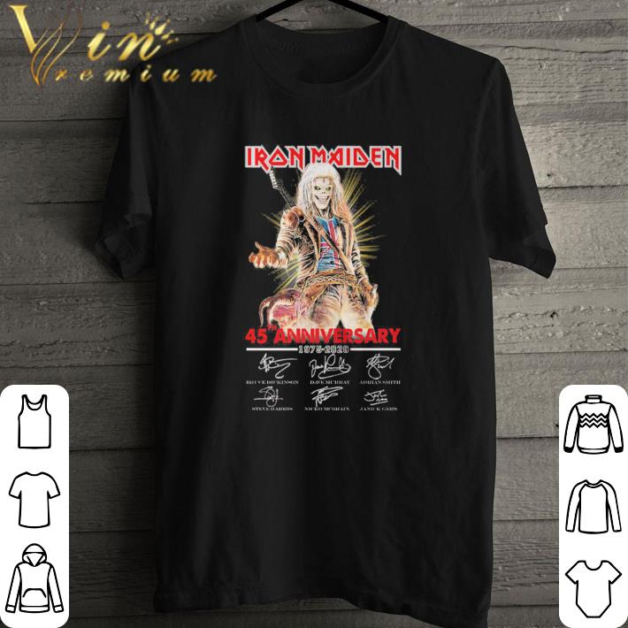 Hot Iron Maiden 45th anniversary 1975-2020 signatures shirt Hot Iron Maiden 45th anniversary 1975-2020 signatures shirt 1