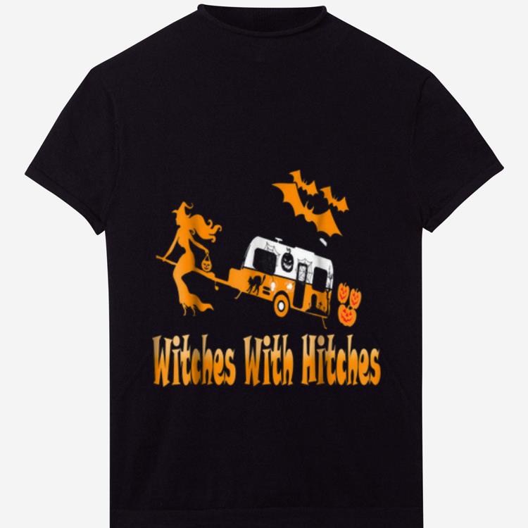 Hot Witches With Hitches Camping Funny Halloween Womens shirt