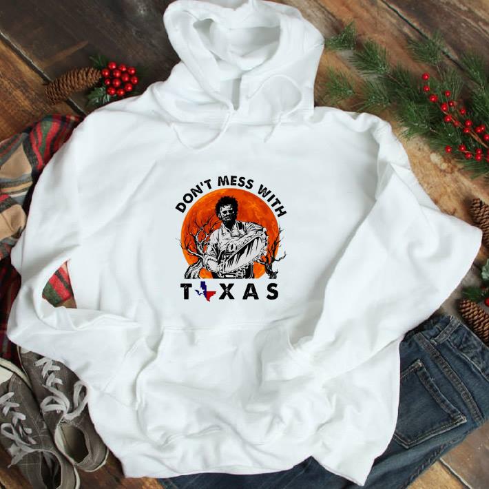 Nice Leatherface Don't mess with Texas sunset shirt