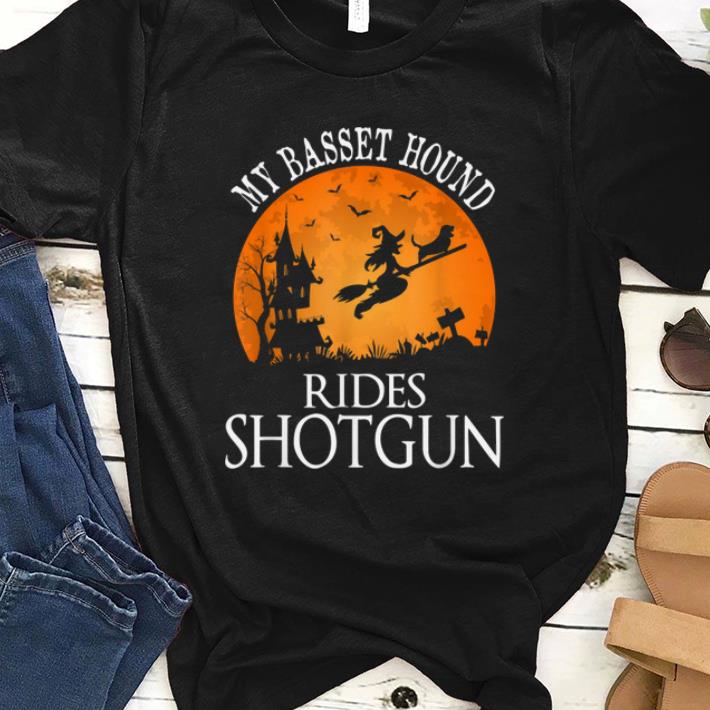 Official Basset Hound Rides Shotgun Dog Lover Halloween Party Gift shirt