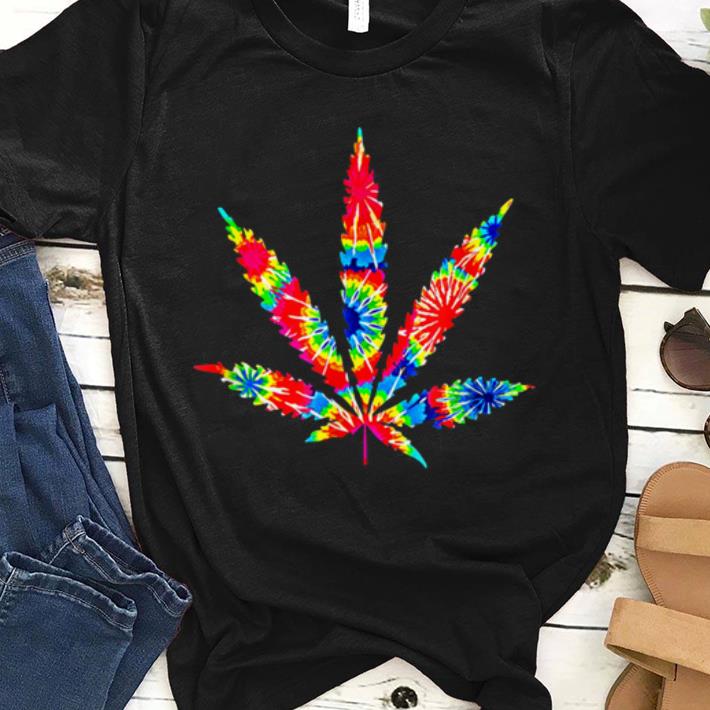 Official Cute Weed Cannabis Plant Leaf Tie Dye Silhouette shirt