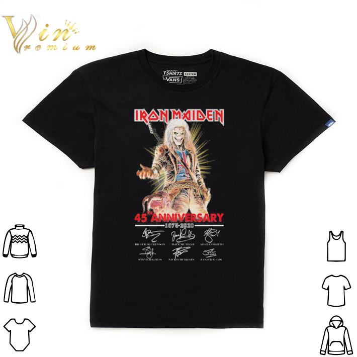 Original Iron Maiden 45th anniversary 1975-2020 signatures hoodie shirt Original Iron Maiden 45th anniversary 1975-2020 signatures hoodie shirt 1