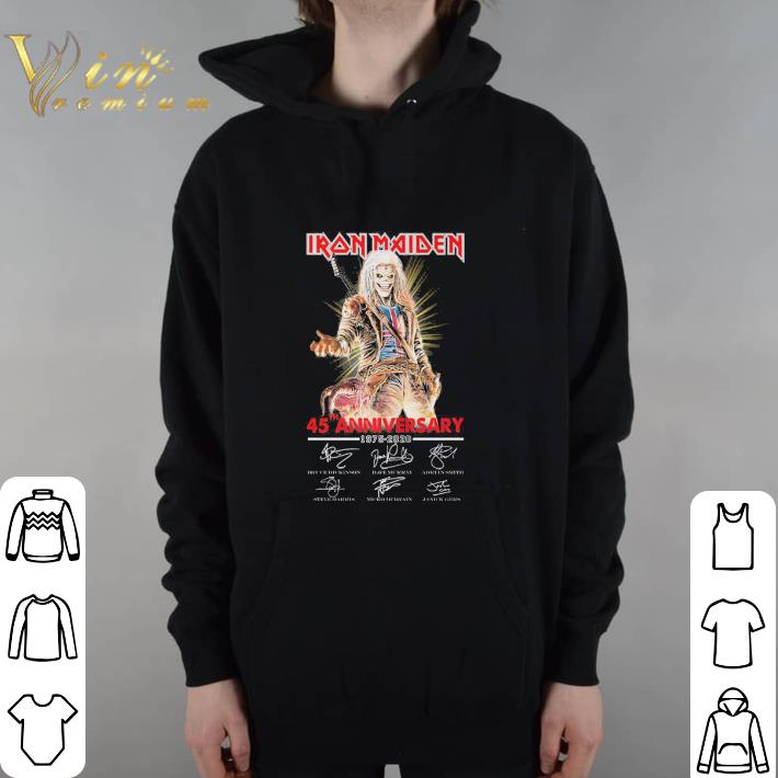 Original Iron Maiden 45th anniversary 1975-2020 signatures hoodie shirt