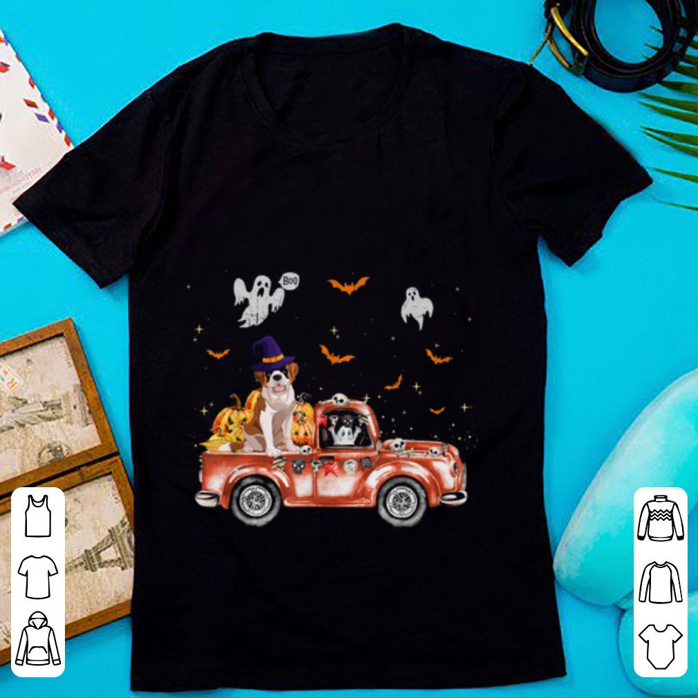 Beautiful St Bernard Truck Pumpkin Halloween Gift For Dog Lovers shirt