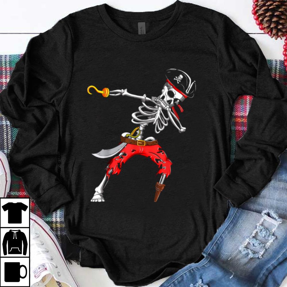 Dabbing Skeleton Pirate Halloween Kids Jolly Roger shirt