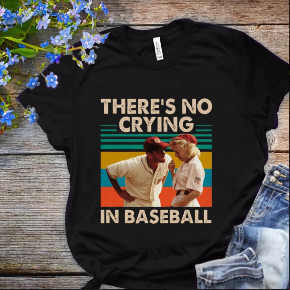  Nice Vintage There's No Crying In Baseball Tom Hanks shirt