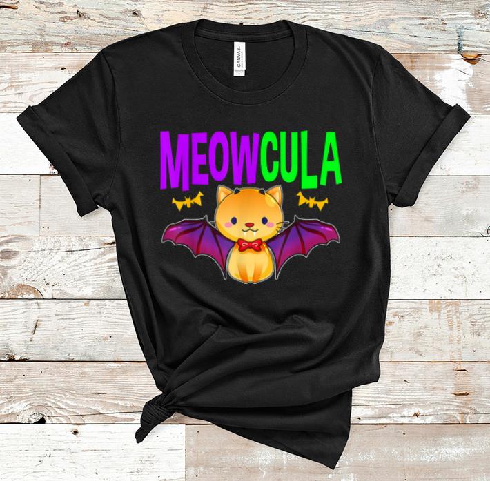 Official Meowcula Vampire Cat Kitty For Halloween Girls Women Kids shirt